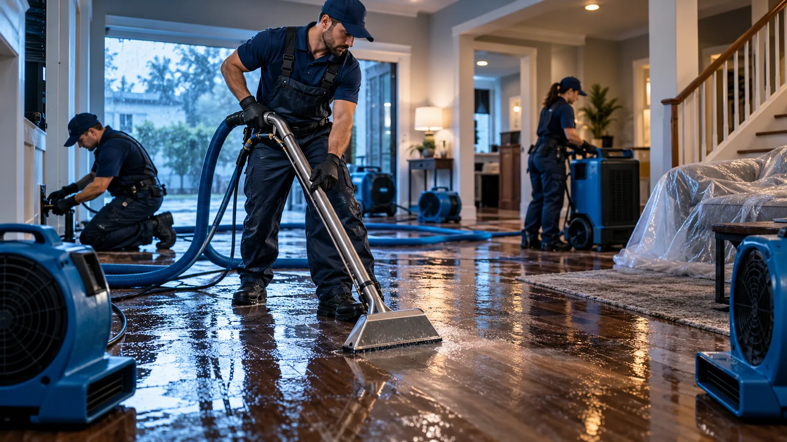 Illustrative restoration scene relevant to emergency water removal